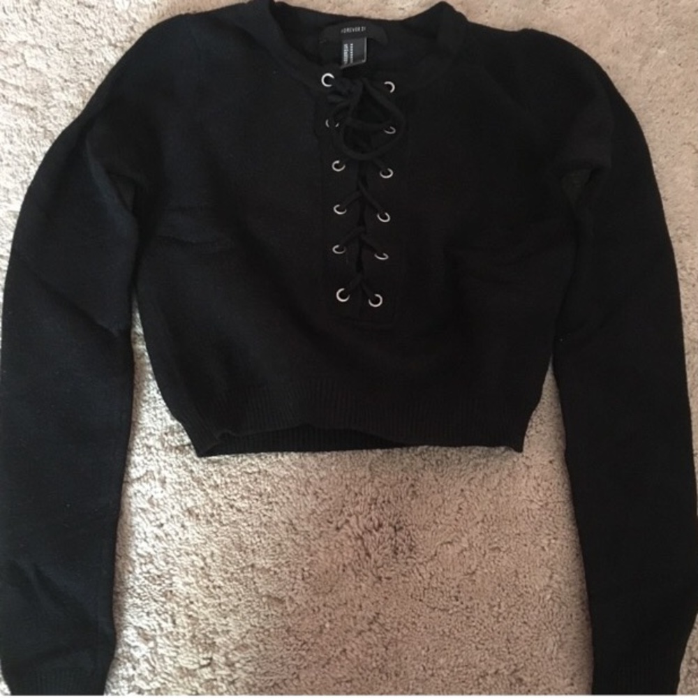 Black crop top sweater